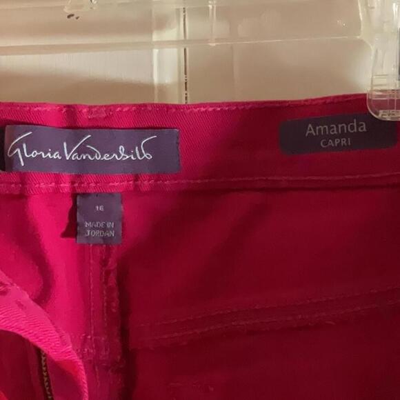 🍁Gloria Vanderbilt pink capris with belt, size 16 NWOT - Picture 6 of 10